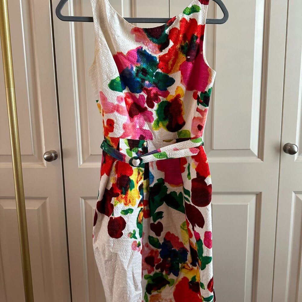 Eliza J. Fit and Flare Floral Dress with Belt, size 4
